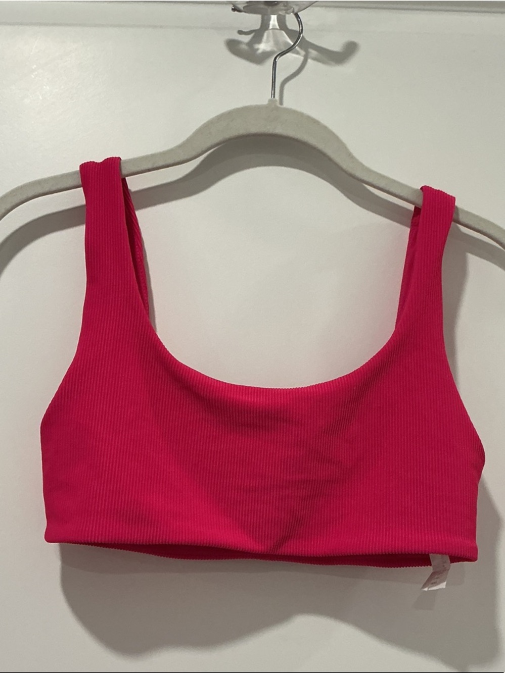 Daily Drills Fuchsia Pink Ribbed Bikini Top
